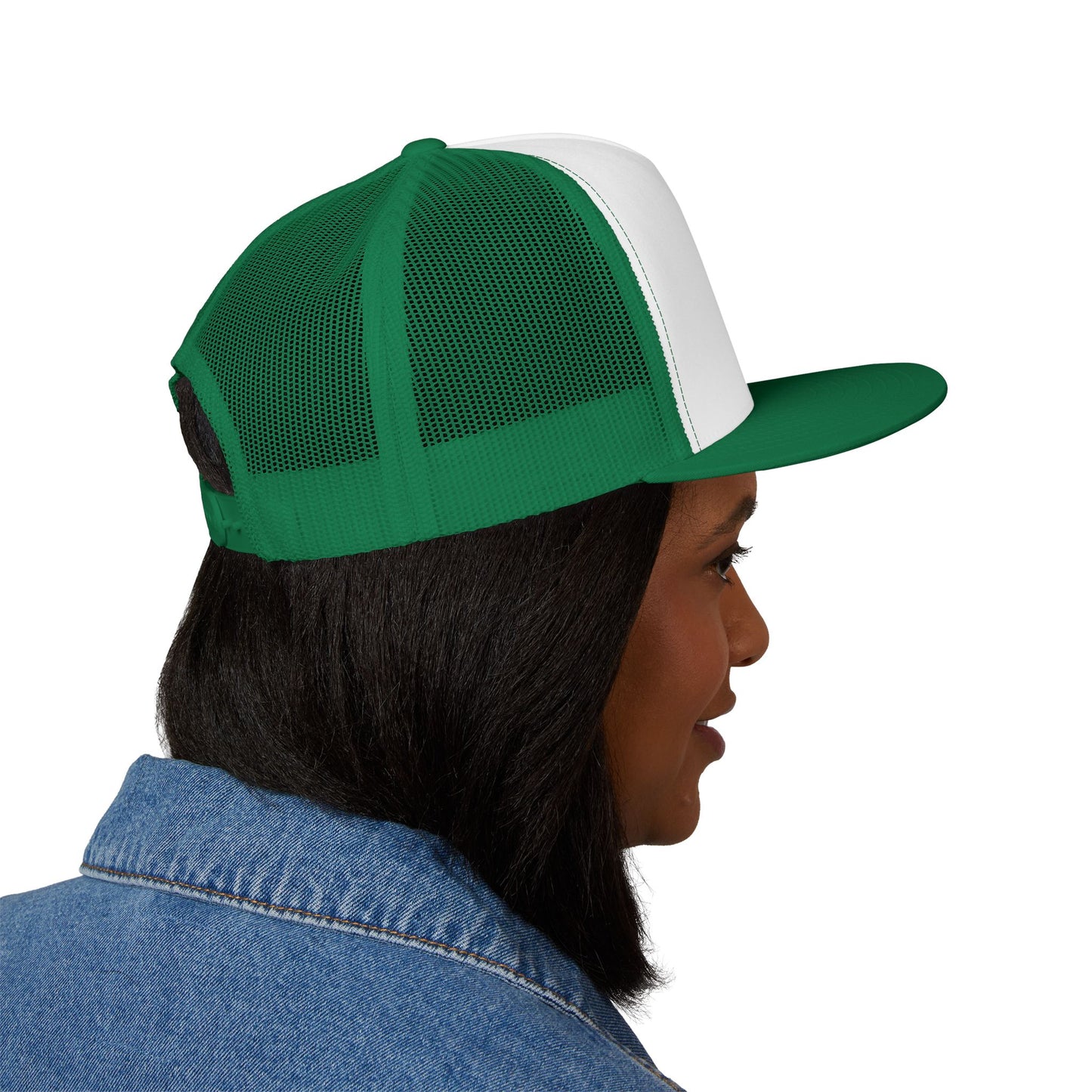Trendy 5 Panel Trucker Cap - 'Throw Your Hands' Design, Perfect for Festivals, Casual Outings, Unisex Gift, Summer Style