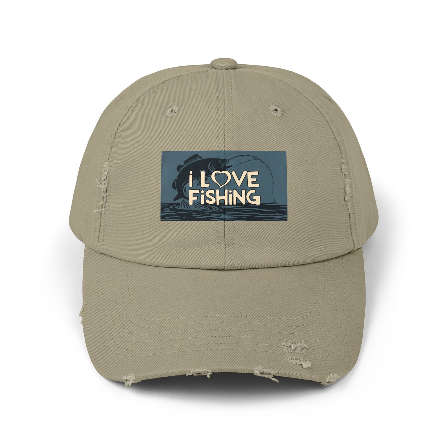 Fishing Lover Distressed Cap - Unisex Fishing Hat, Outdoor Gear, Gift for Anglers, Casual Style, Summer Accessory