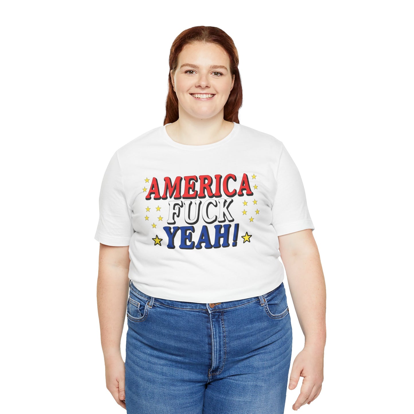 America Fuck Yeah! Unisex Jersey Tee - Patriotic Graphic T-Shirt for Celebrations