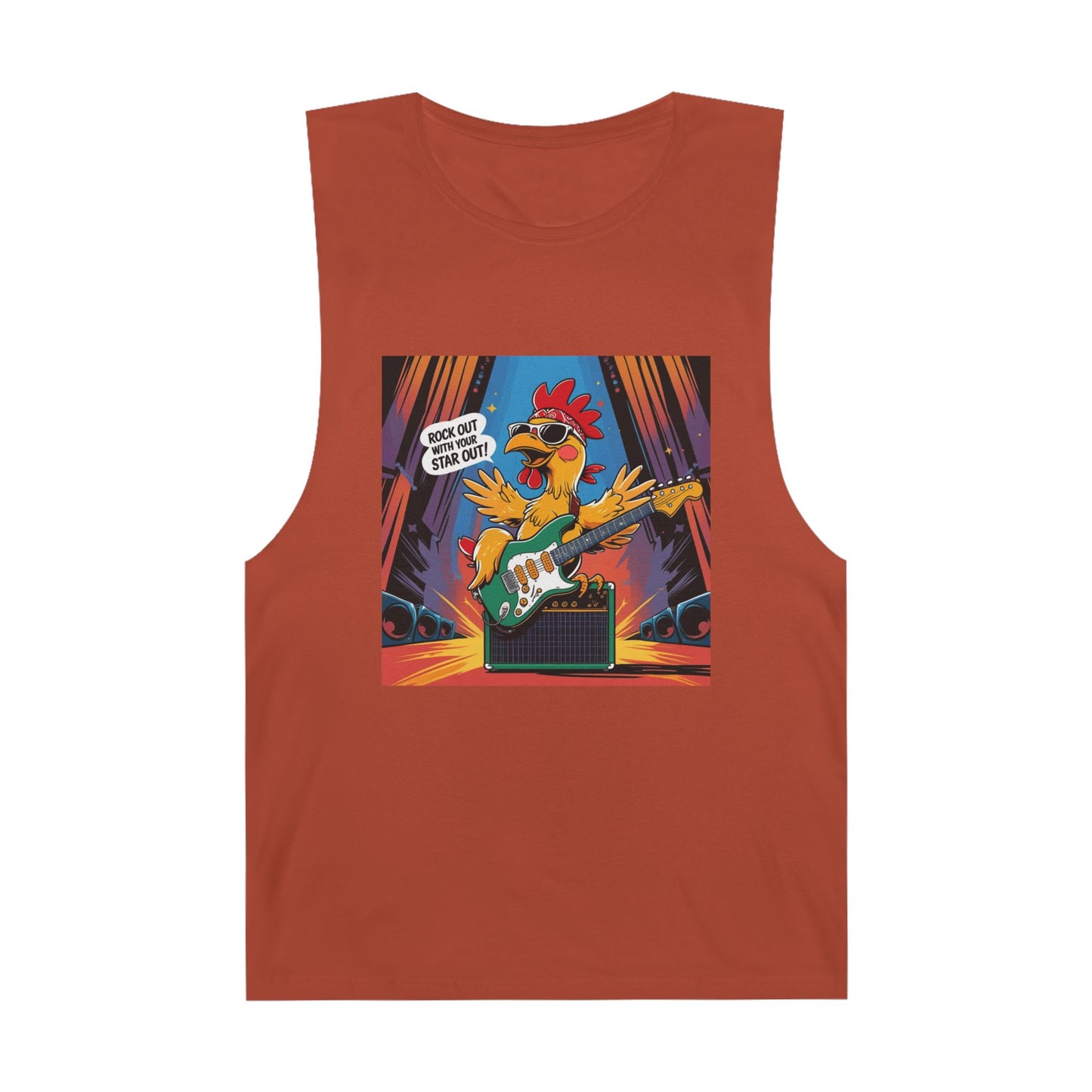 Unisex Rockin' Chicken Tank Top, Funny Music Shirt, Summer Wear, Gift for Musicians, Concert Outfit