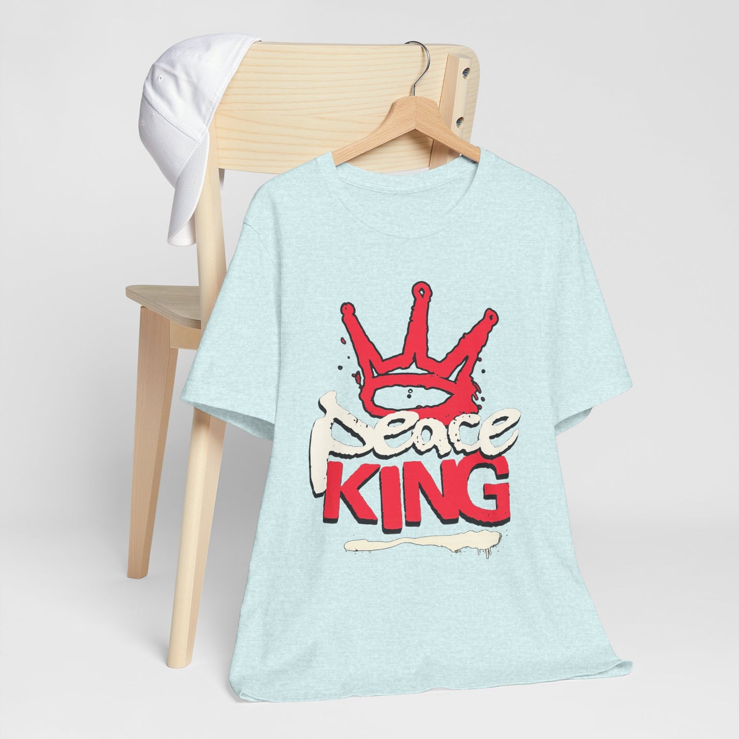 Peace King T-Shirt — Streetwear Graphic Tee with Red Crown Design