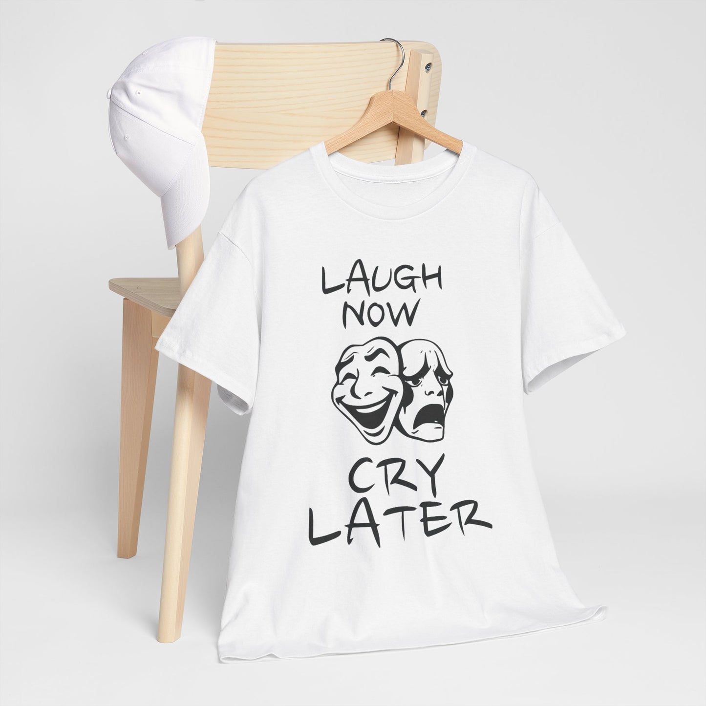 Laugh Now Cry Later Unisex Heavy Cotton Tee - Funny Graphic Tee for Casual Wear