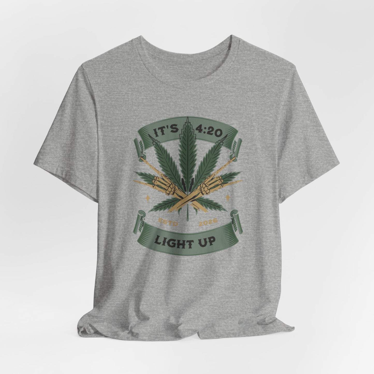 420 Light Up Tee – Cannabis Leaf Graphic T-Shirt