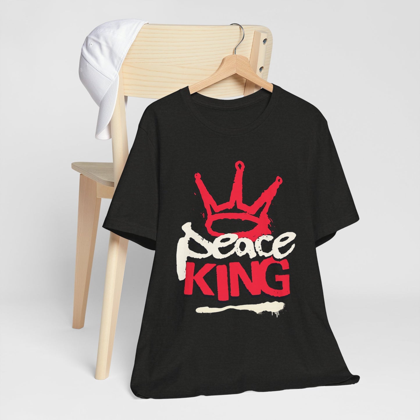 Peace King T-Shirt — Streetwear Graphic Tee with Red Crown Design