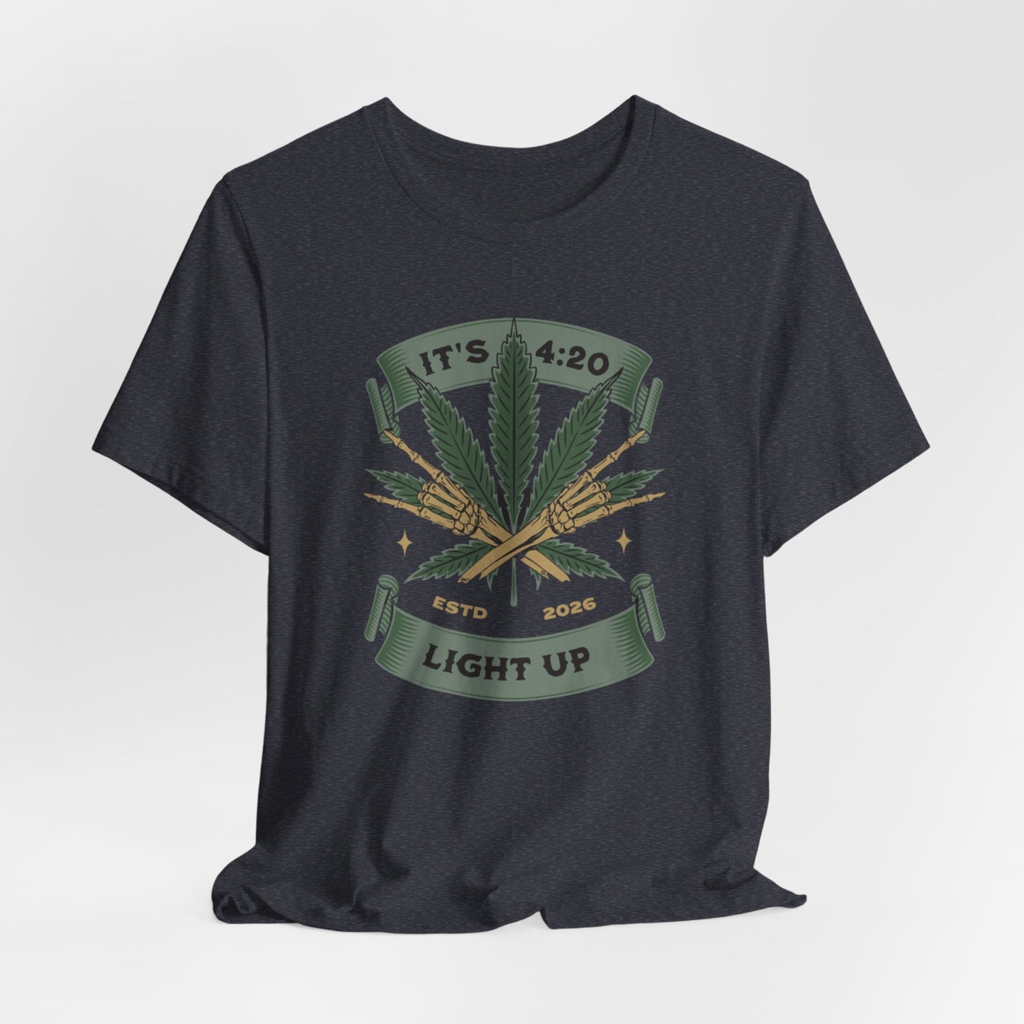 420 Light Up Tee – Cannabis Leaf Graphic T-Shirt