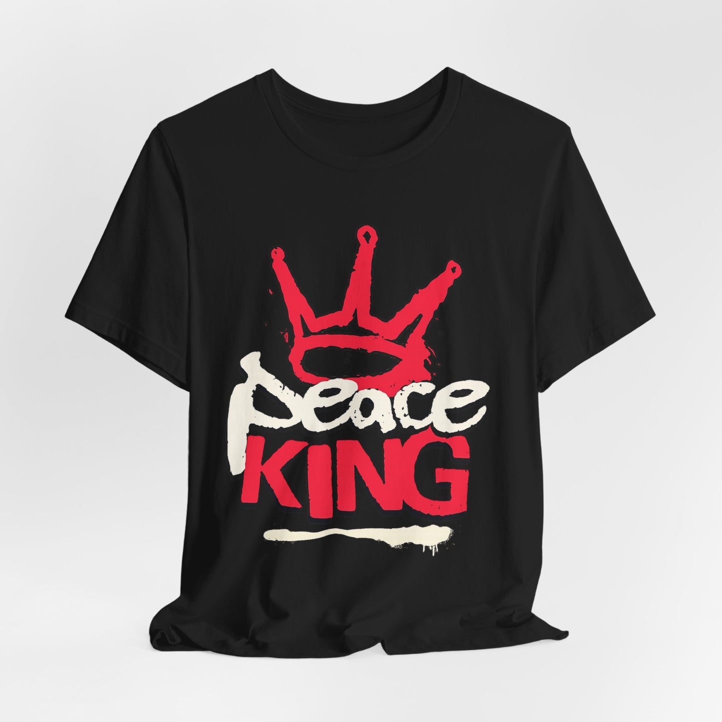 Peace King T-Shirt — Streetwear Graphic Tee with Red Crown Design