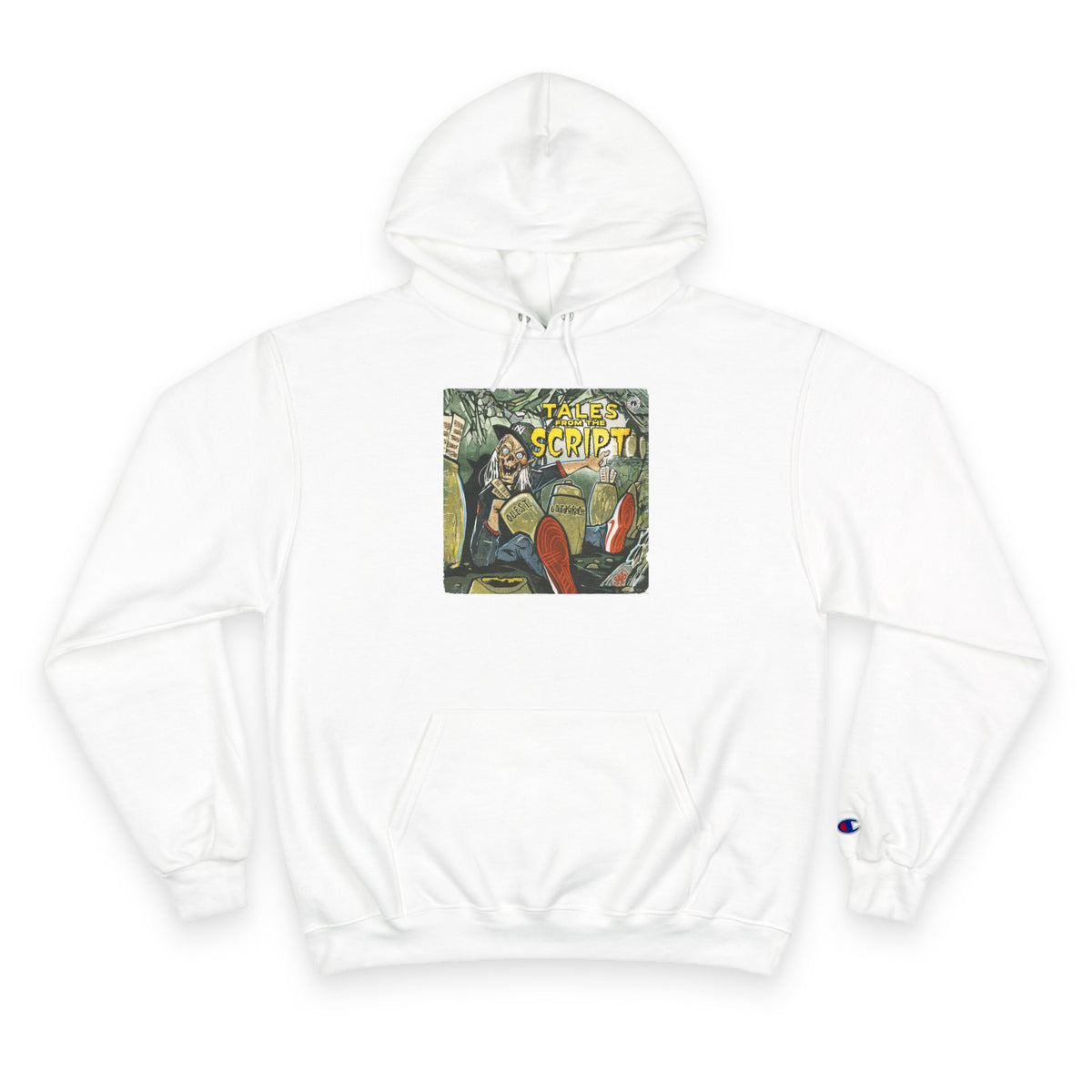 Champion Hoodie with Vintage 'Take Script' Graphic - Retro Art Pullover