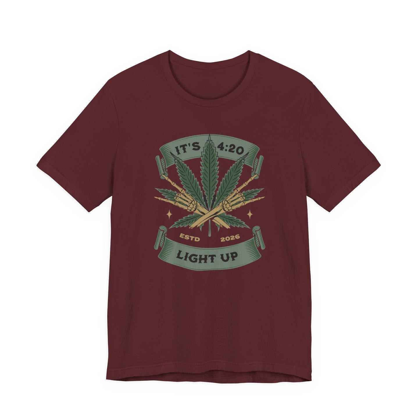 420 Light Up Tee – Cannabis Leaf Graphic T-Shirt