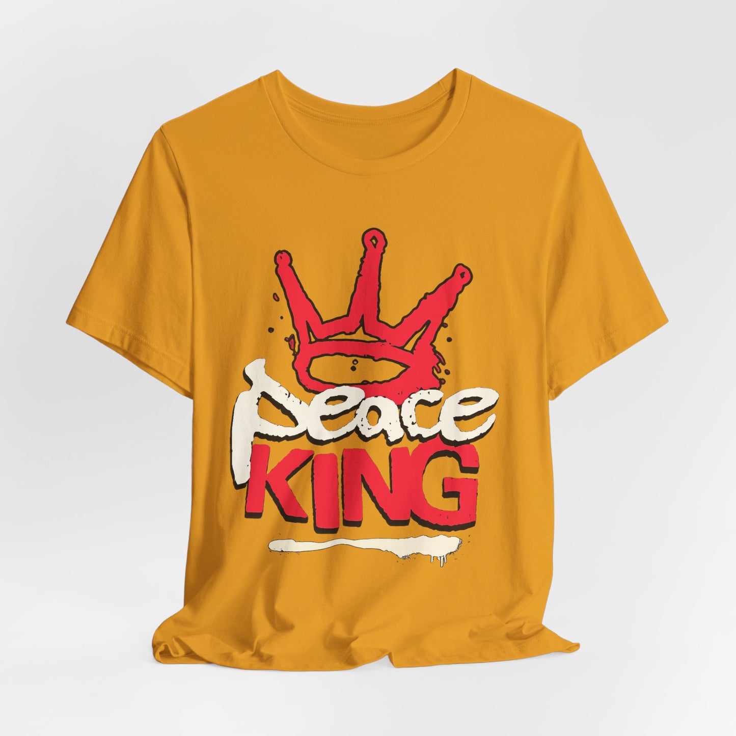 Peace King T-Shirt — Streetwear Graphic Tee with Red Crown Design