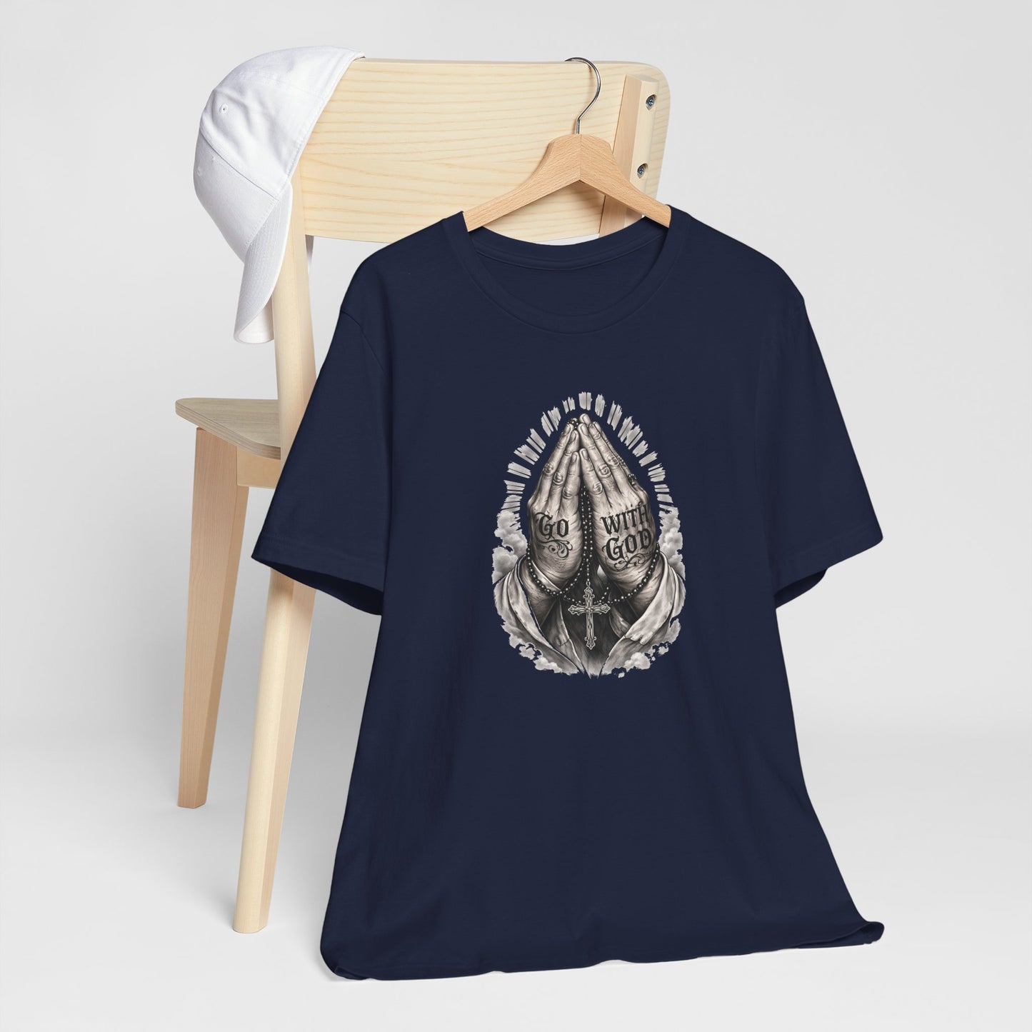 Praying Hands T-Shirt — "God Will Go" Religious Faith Graphic Tee