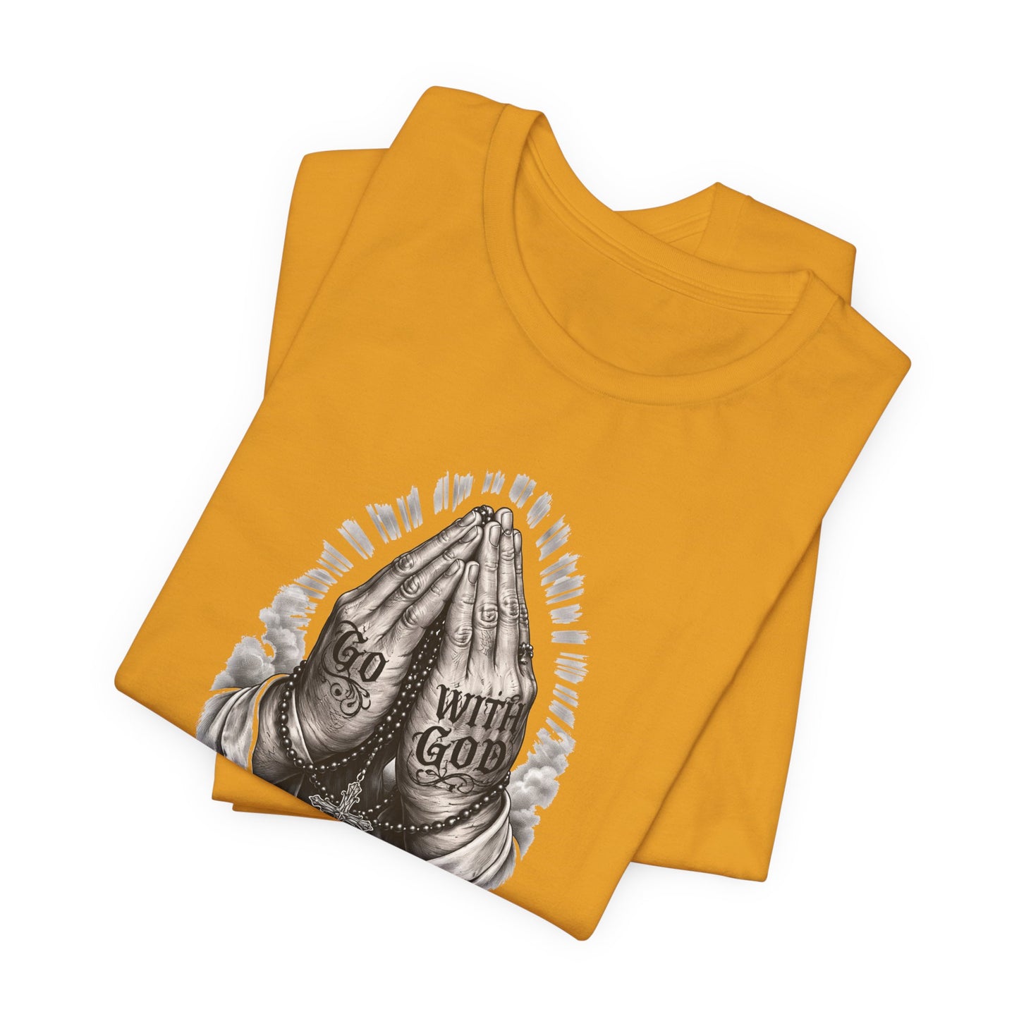 Praying Hands T-Shirt — "God Will Go" Religious Faith Graphic Tee