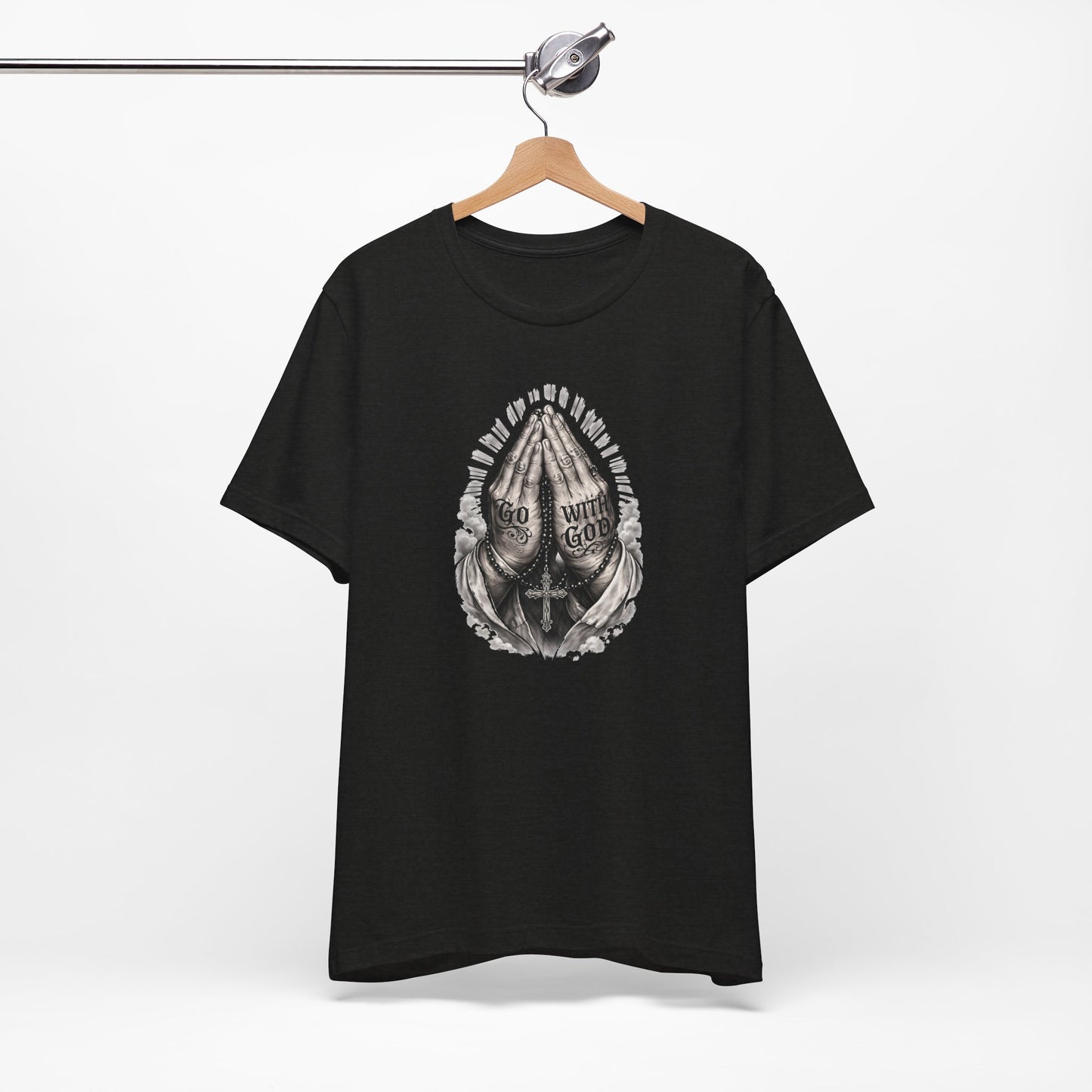 Praying Hands T-Shirt — "God Will Go" Religious Faith Graphic Tee