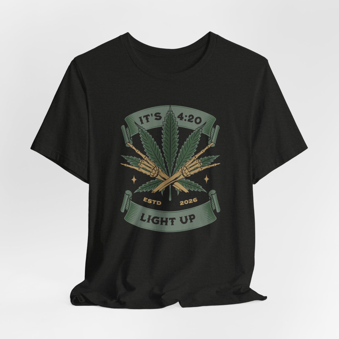 420 Light Up Tee – Cannabis Leaf Graphic T-Shirt