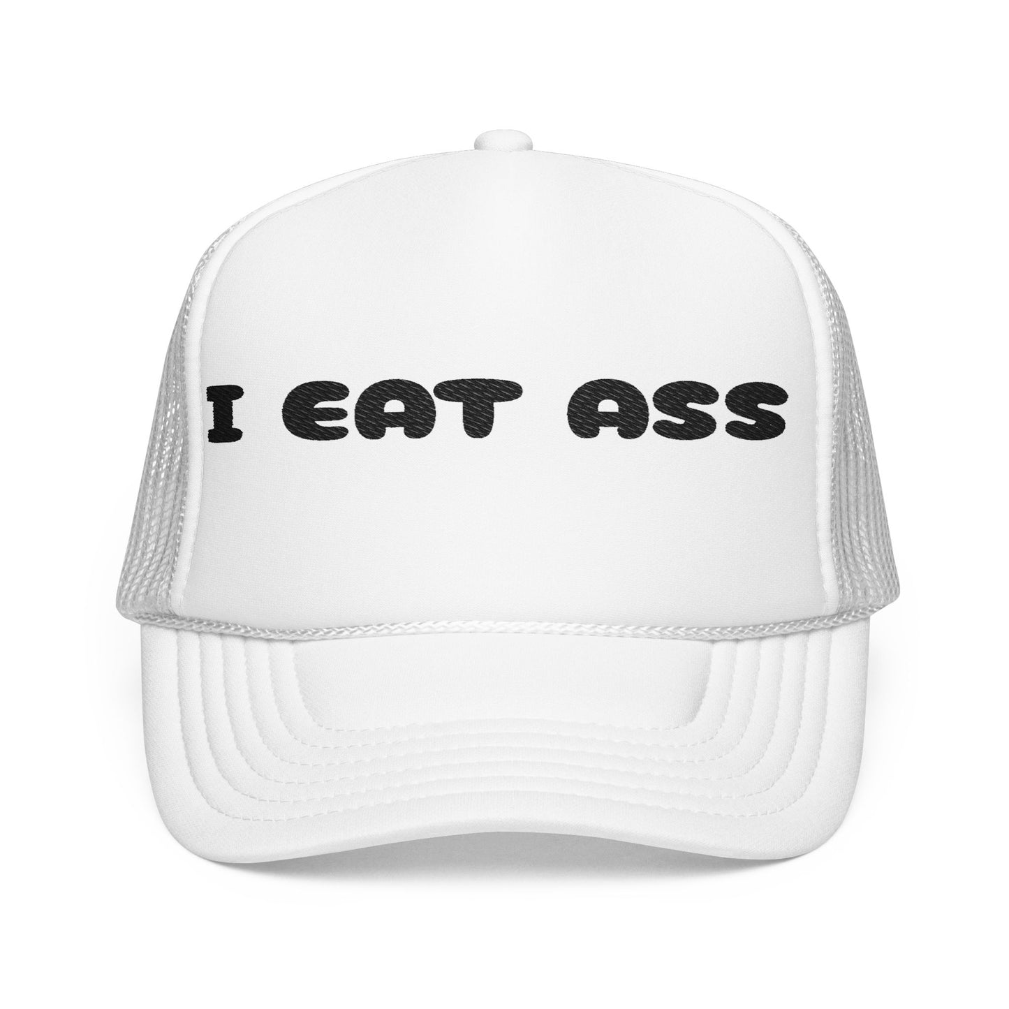Funny Foam Trucker Hat - I Eat Ass Embroidery Cap, Humorous Gift, Party Accessory, Summer Fashion, Unisex Headwear