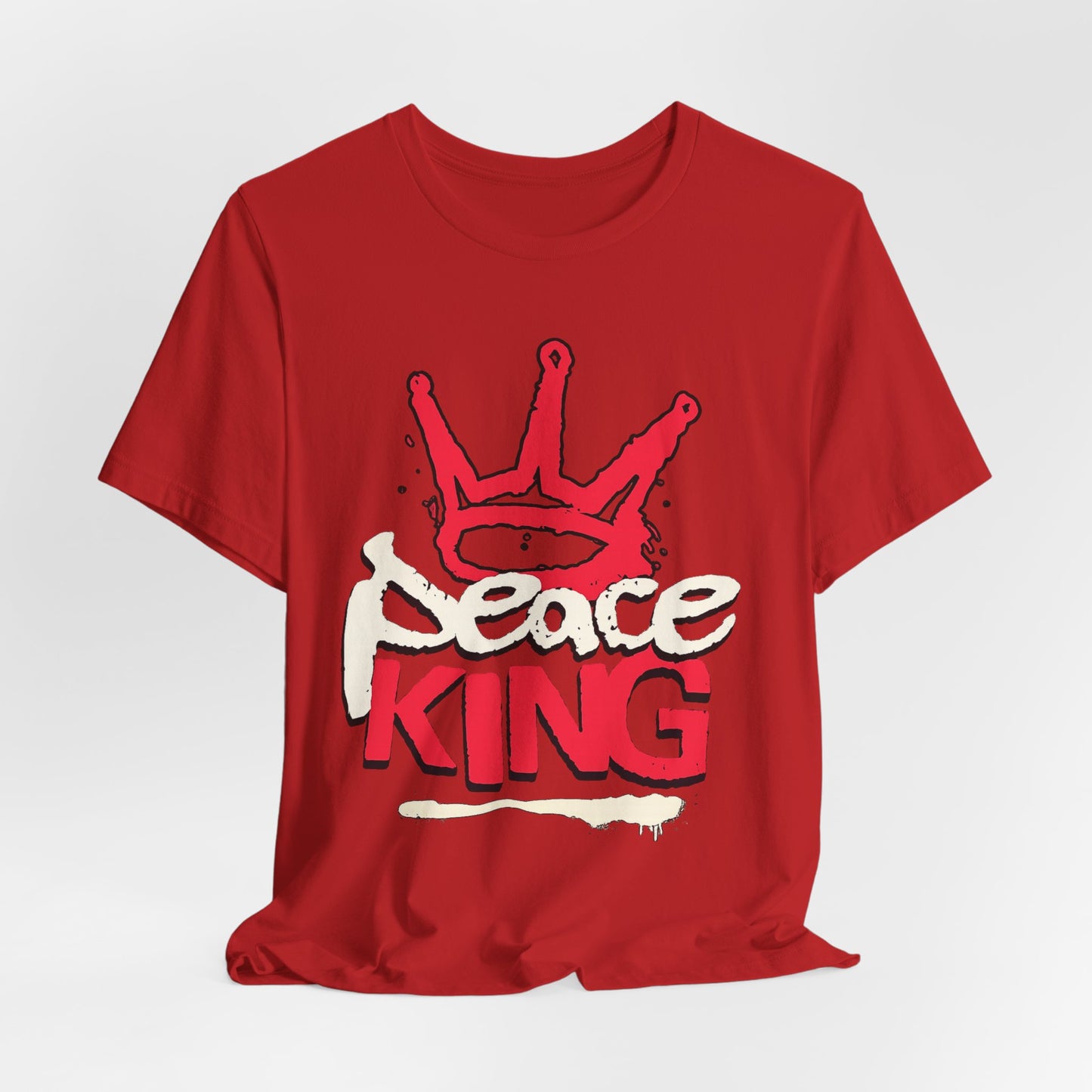 Peace King T-Shirt — Streetwear Graphic Tee with Red Crown Design