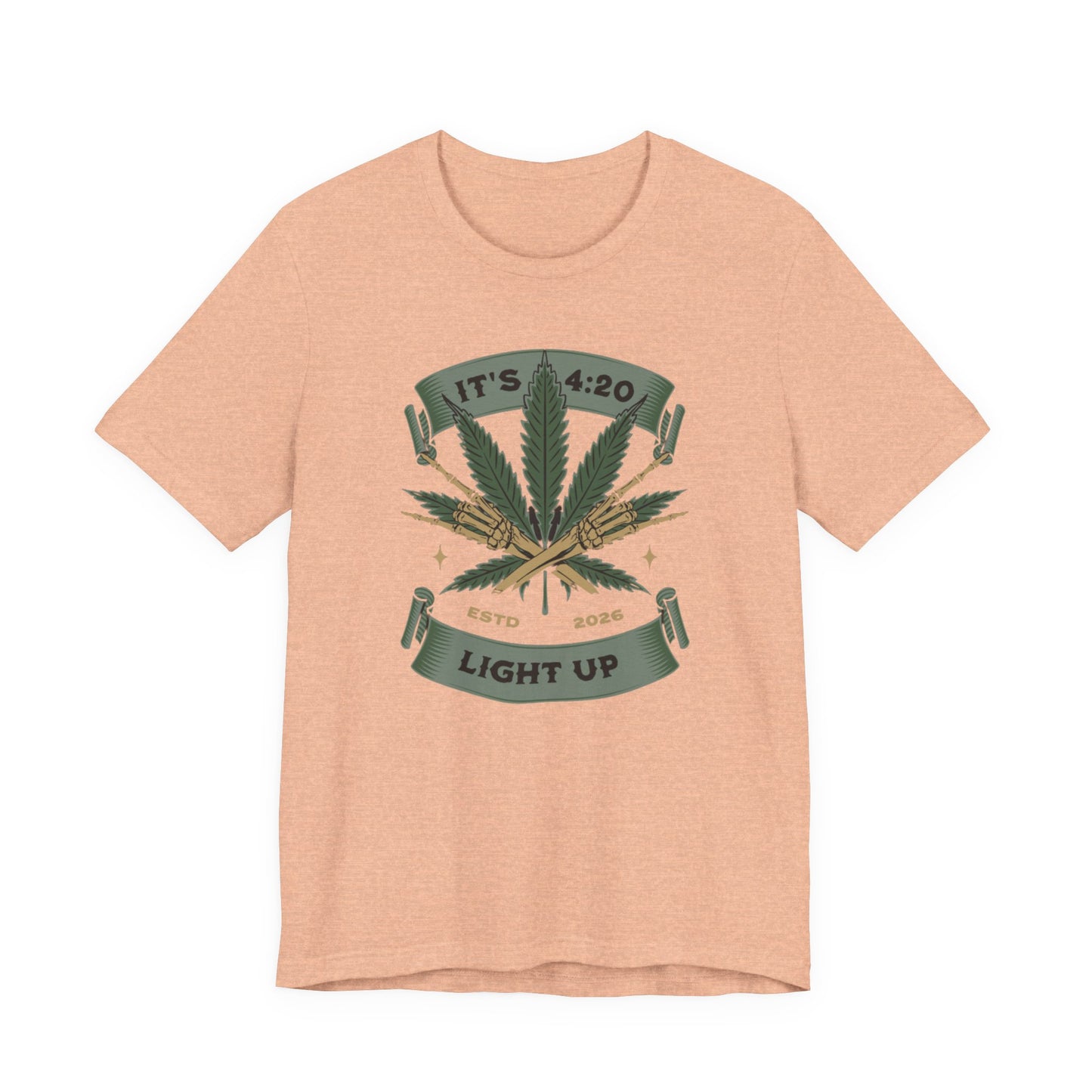 420 Light Up Tee – Cannabis Leaf Graphic T-Shirt