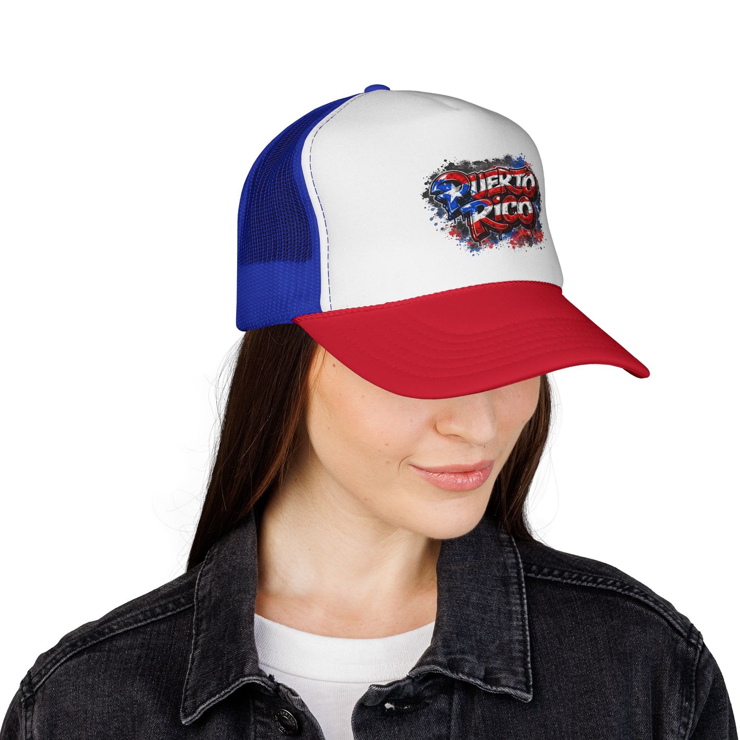 Puerto Rico Flag Trucker Cap – Rustic Splatter Pride Hat