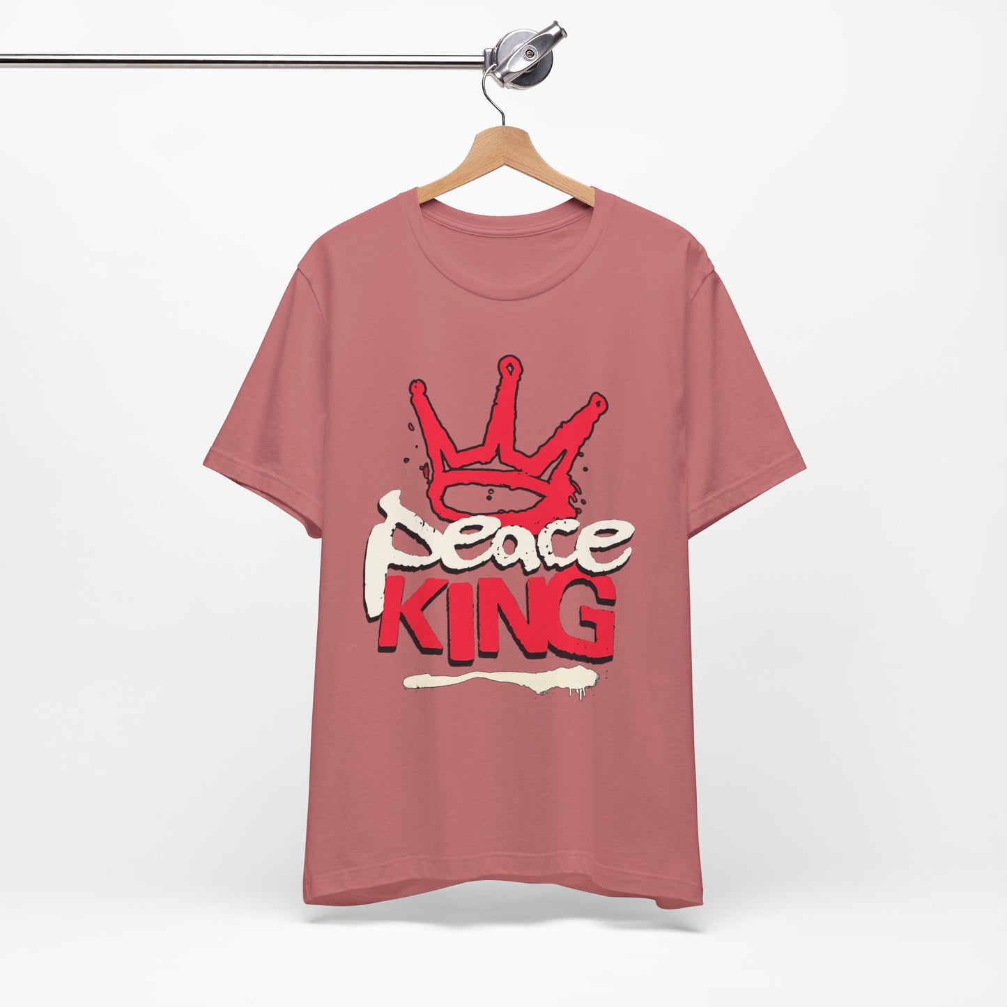 Peace King T-Shirt — Streetwear Graphic Tee with Red Crown Design