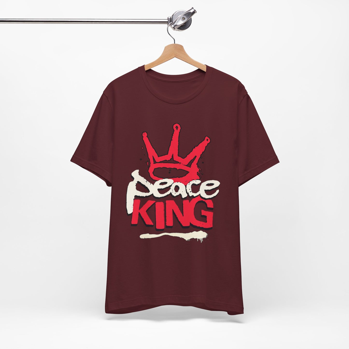 Peace King T-Shirt — Streetwear Graphic Tee with Red Crown Design