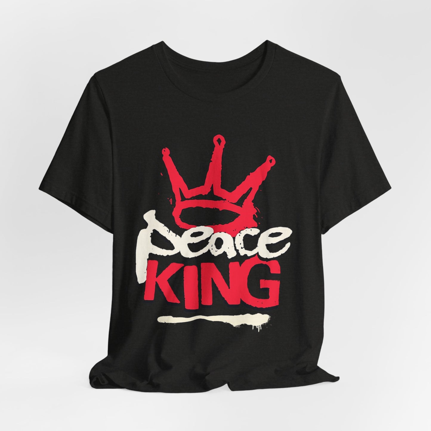 Peace King T-Shirt — Streetwear Graphic Tee with Red Crown Design