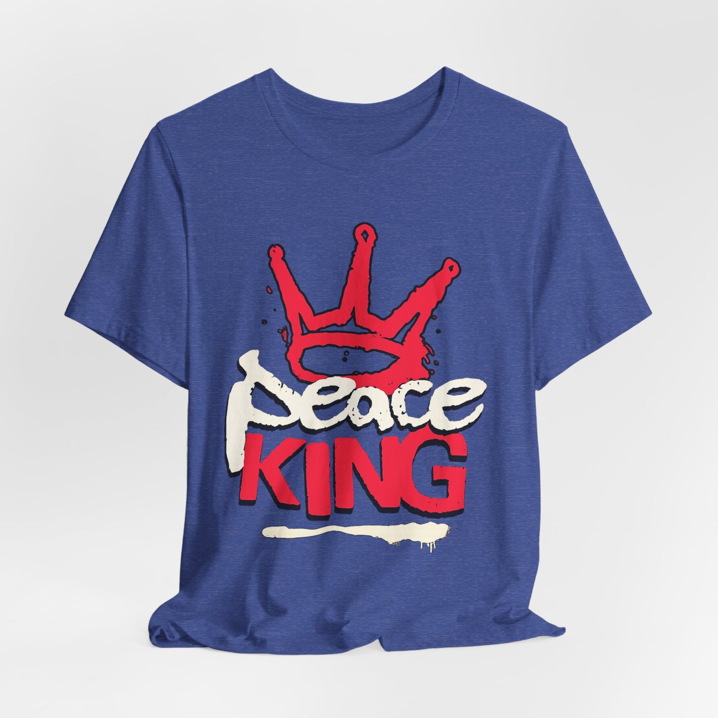 Peace King T-Shirt — Streetwear Graphic Tee with Red Crown Design