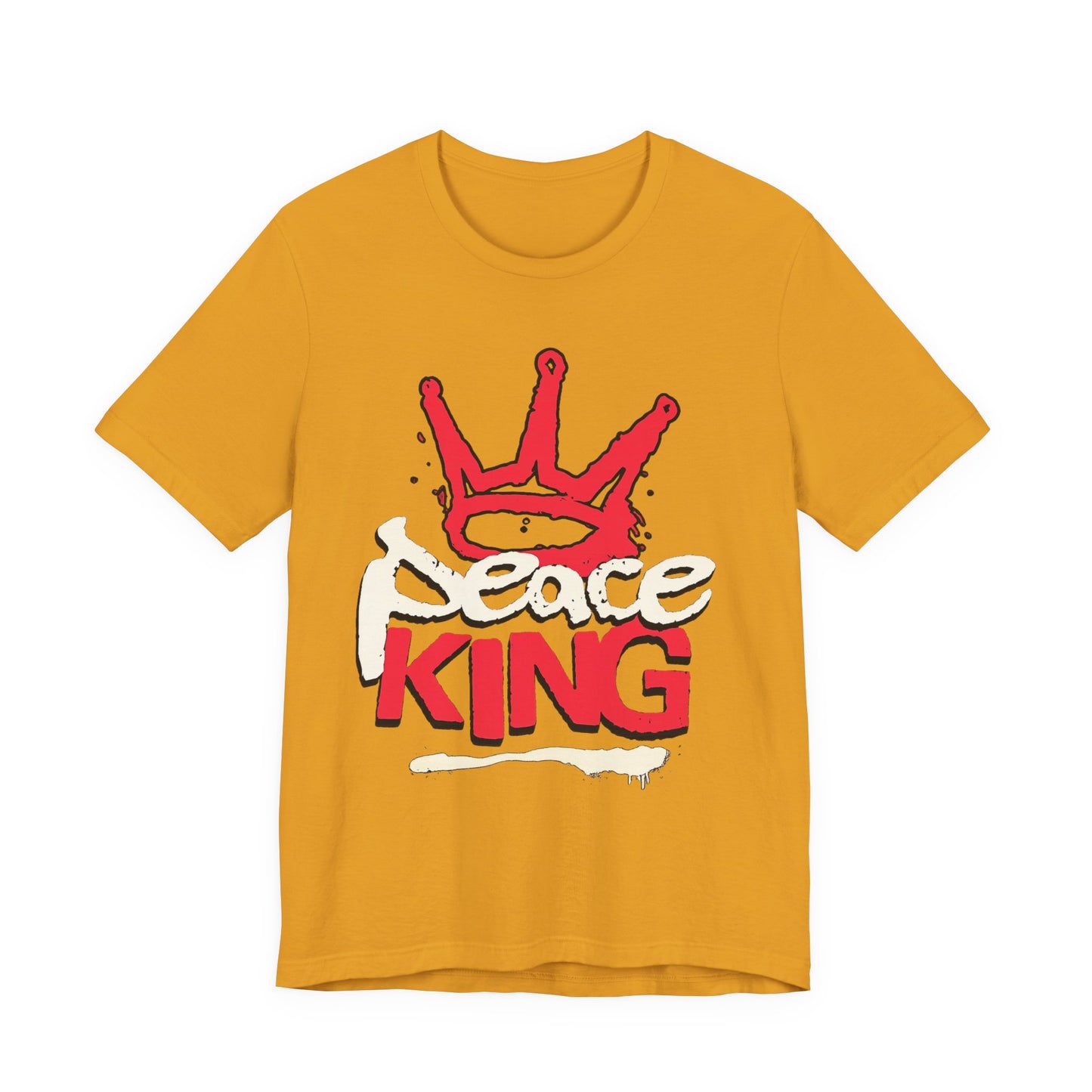 Peace King T-Shirt — Streetwear Graphic Tee with Red Crown Design