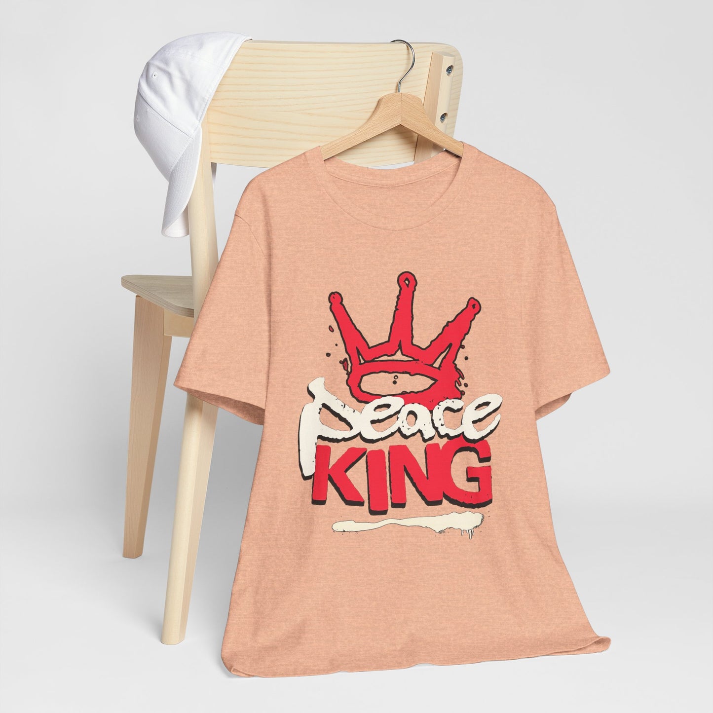 Peace King T-Shirt — Streetwear Graphic Tee with Red Crown Design