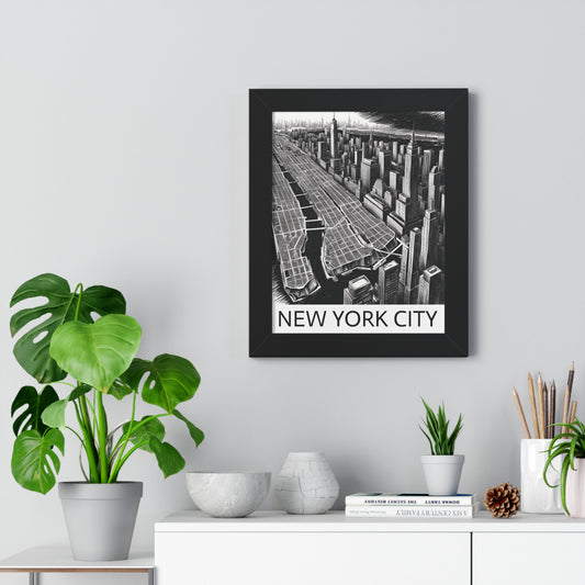 New York City Framed Vertical Poster - Urban Wall Art for City Lovers