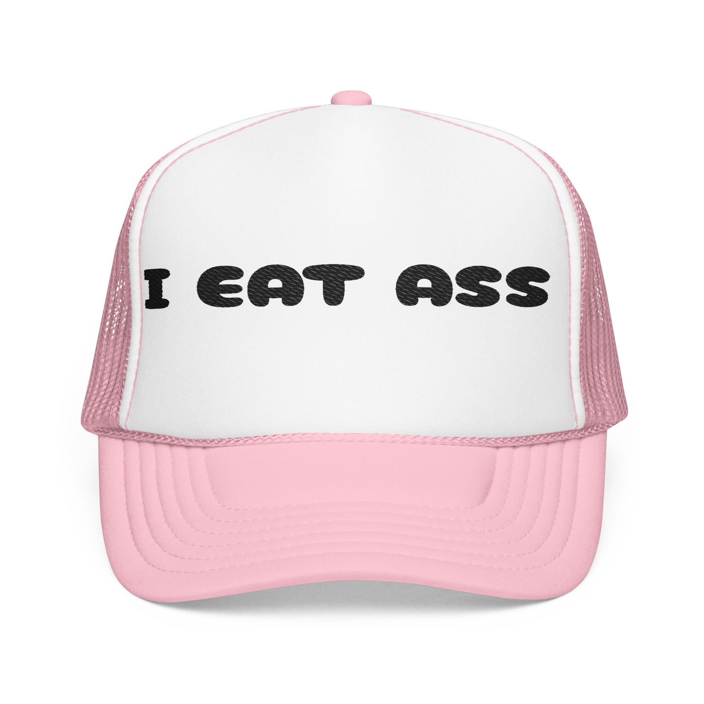 Funny Foam Trucker Hat - I Eat Ass Embroidery Cap, Humorous Gift, Party Accessory, Summer Fashion, Unisex Headwear