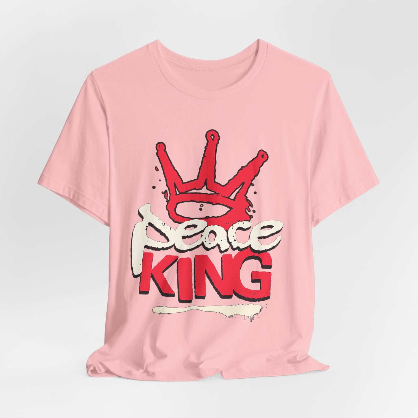 Peace King T-Shirt — Streetwear Graphic Tee with Red Crown Design