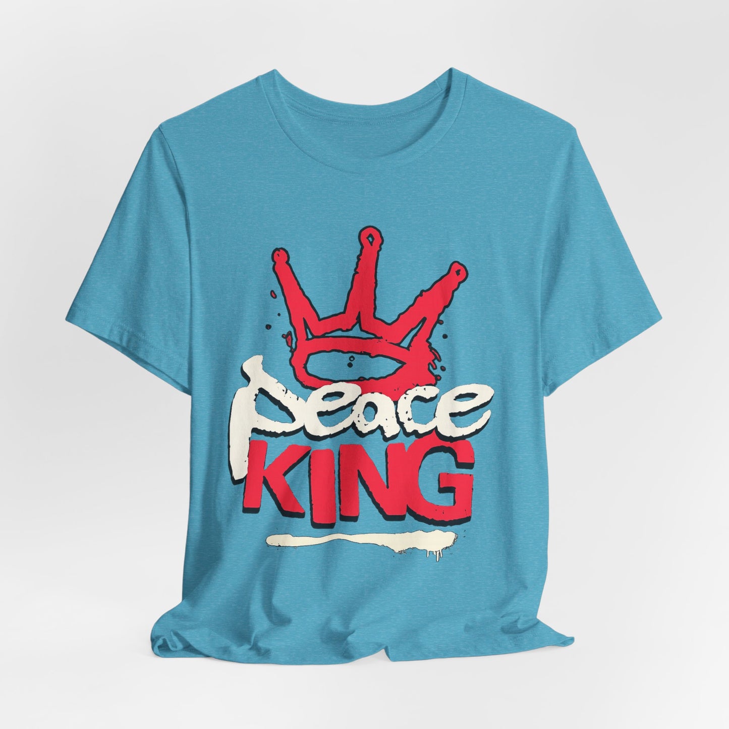 Peace King T-Shirt — Streetwear Graphic Tee with Red Crown Design