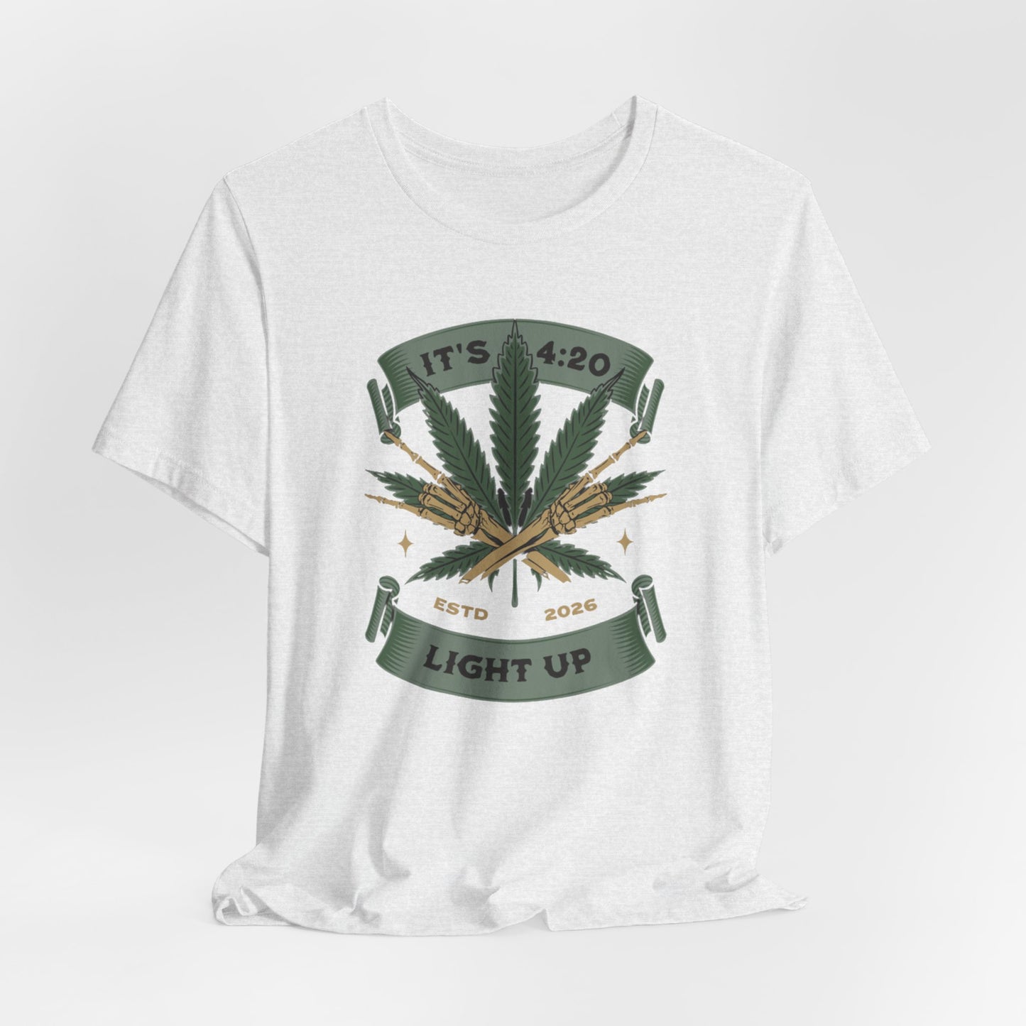 420 Light Up Tee – Cannabis Leaf Graphic T-Shirt