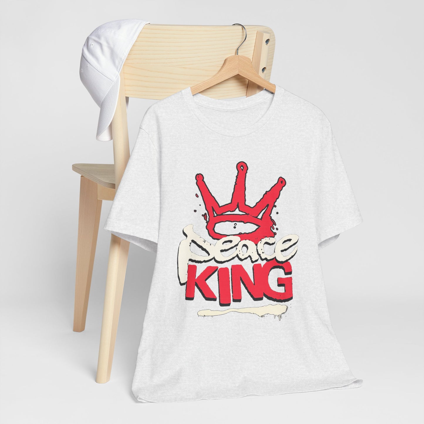 Peace King T-Shirt — Streetwear Graphic Tee with Red Crown Design