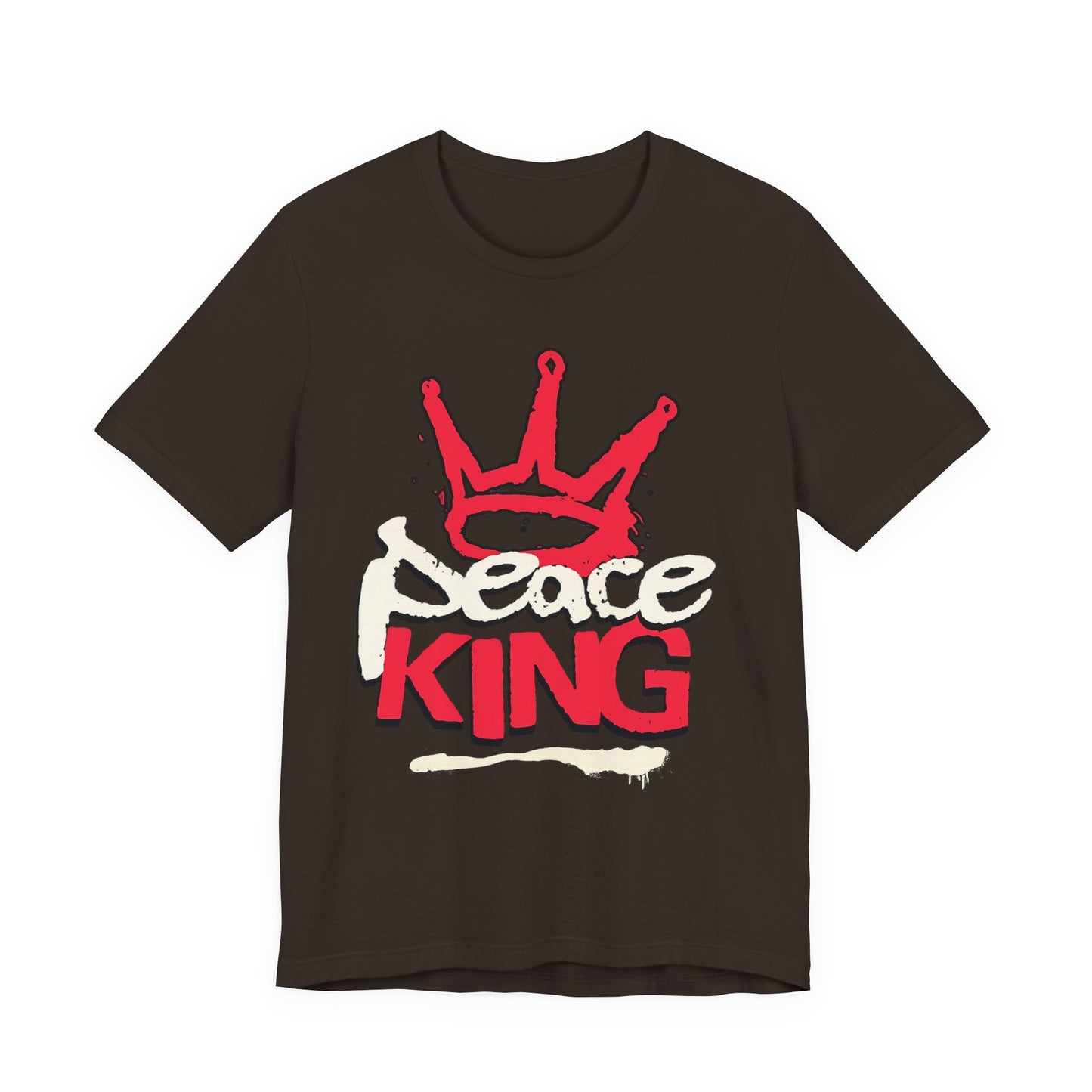 Peace King T-Shirt — Streetwear Graphic Tee with Red Crown Design