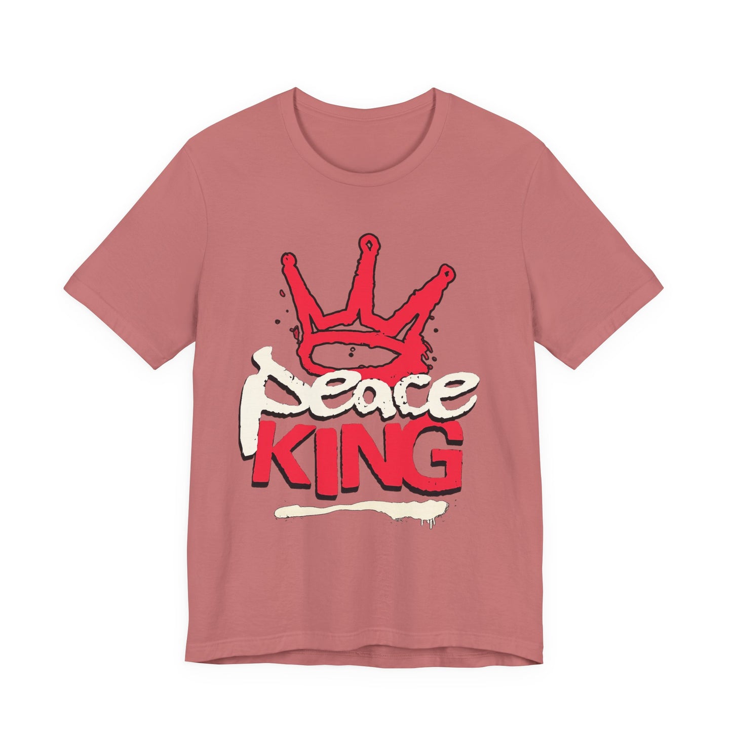 Peace King T-Shirt — Streetwear Graphic Tee with Red Crown Design