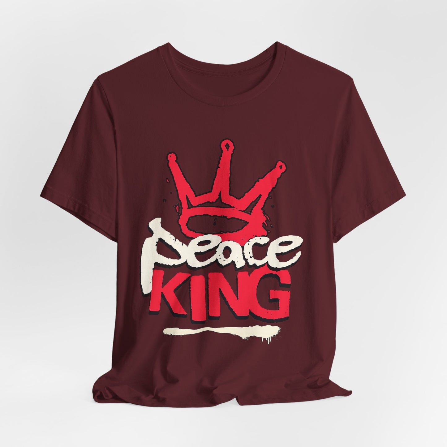 Peace King T-Shirt — Streetwear Graphic Tee with Red Crown Design