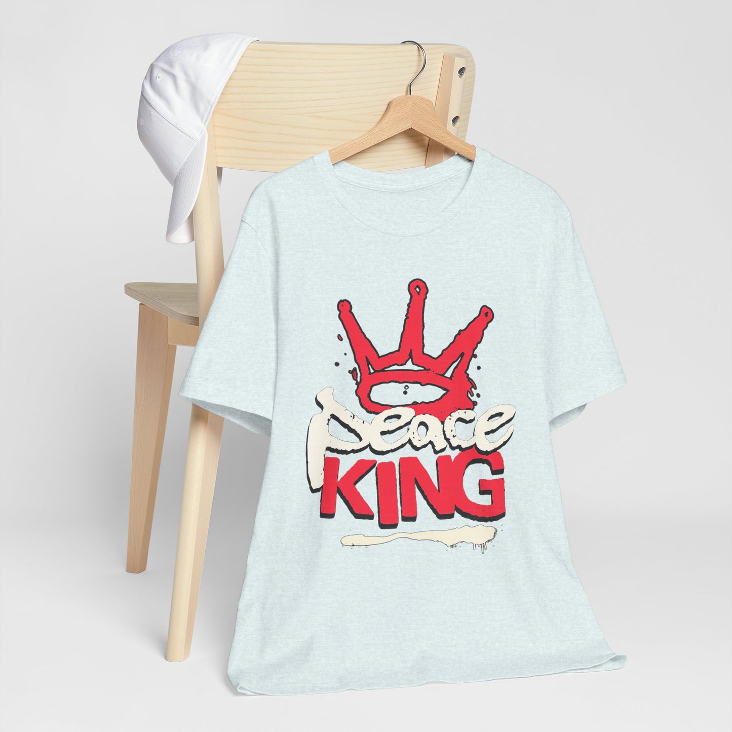 Peace King T-Shirt — Streetwear Graphic Tee with Red Crown Design
