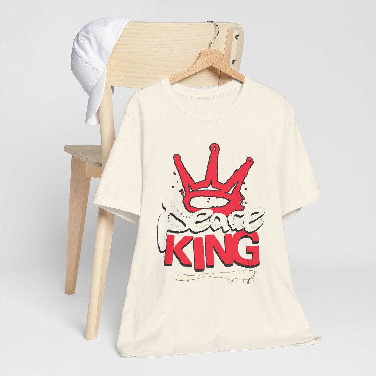 Peace King T-Shirt — Streetwear Graphic Tee with Red Crown Design