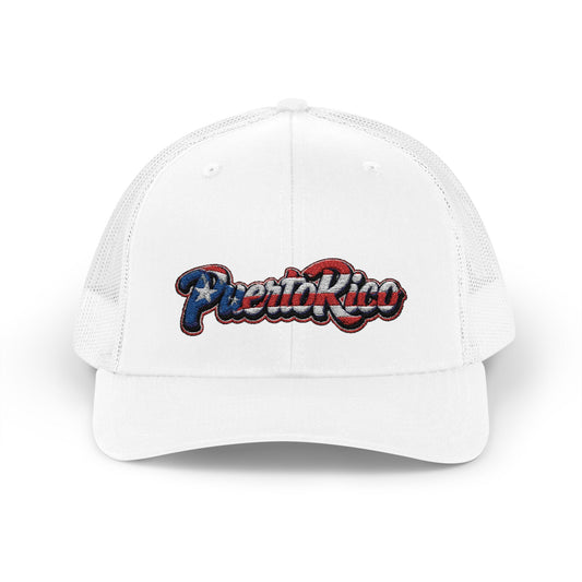 Puerto Rico Embroidery Trucker Cap — Puerto Rico Flag Snapback