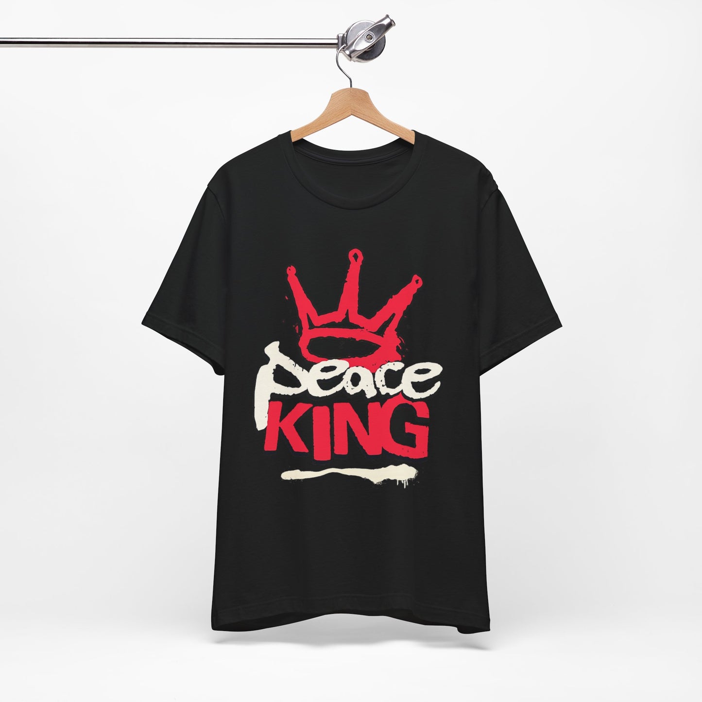 Peace King T-Shirt — Streetwear Graphic Tee with Red Crown Design