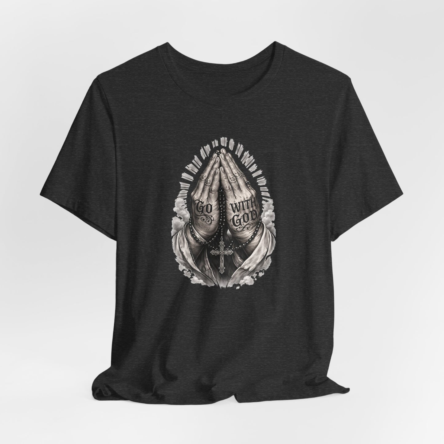 Praying Hands T-Shirt — "God Will Go" Religious Faith Graphic Tee