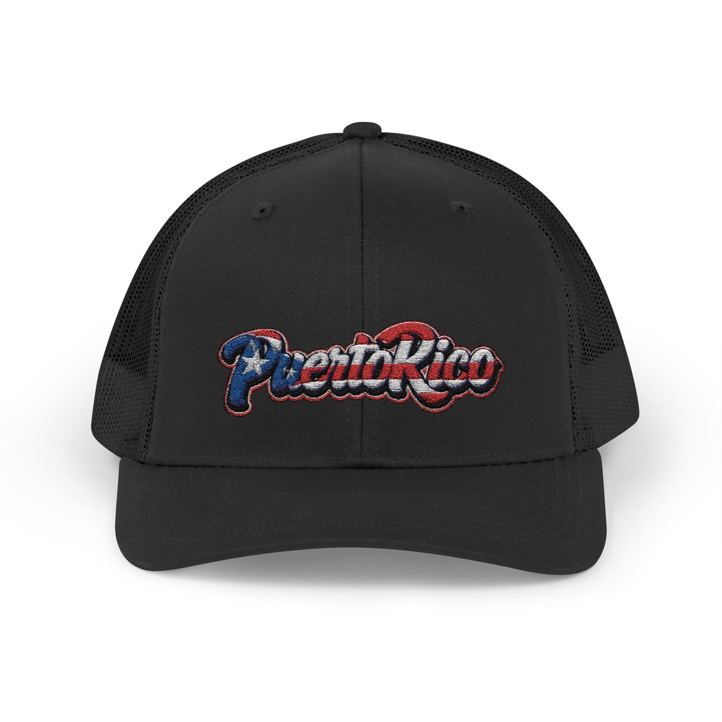 Puerto Rico Embroidery Trucker Cap — Puerto Rico Flag Snapback