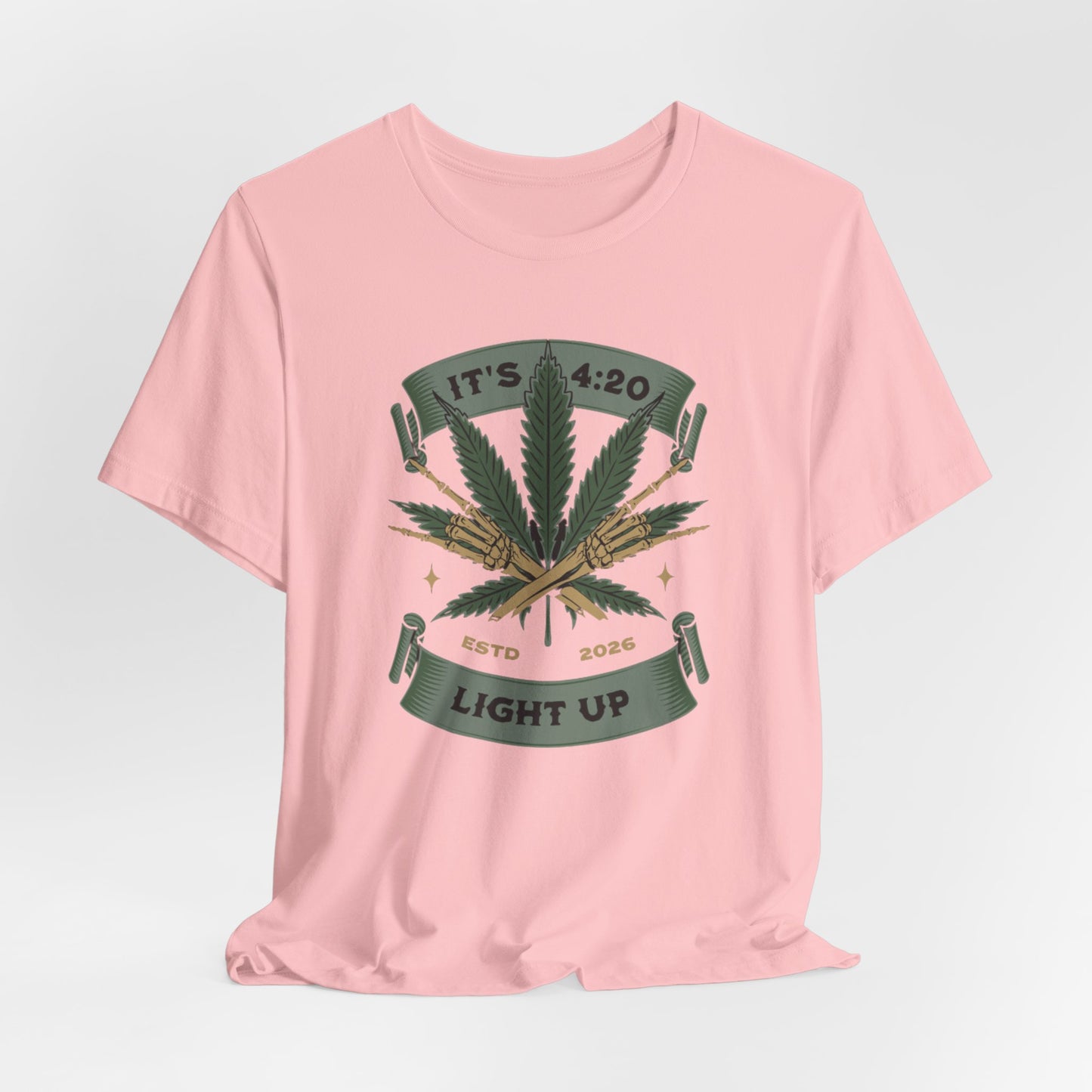 420 Light Up Tee – Cannabis Leaf Graphic T-Shirt