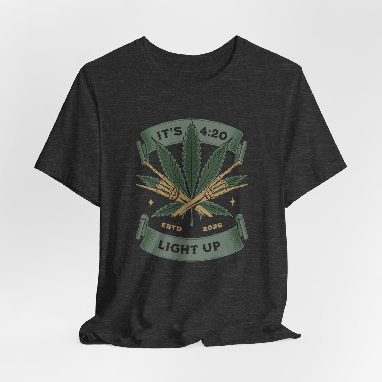 420 Light Up Tee – Cannabis Leaf Graphic T-Shirt