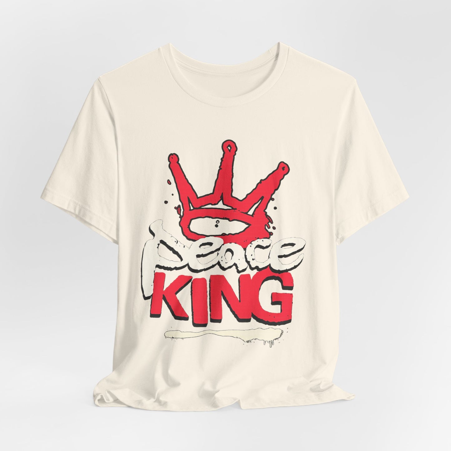 Peace King T-Shirt — Streetwear Graphic Tee with Red Crown Design