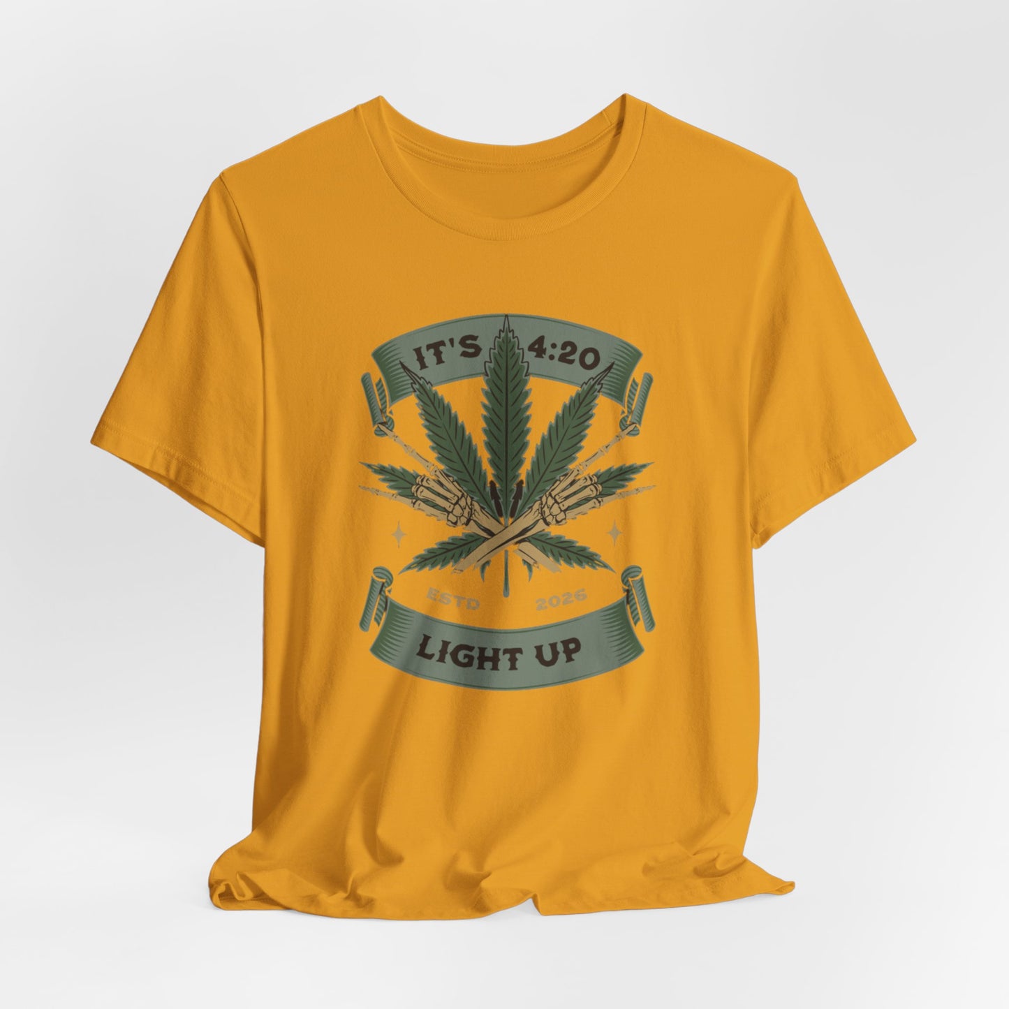 420 Light Up Tee – Cannabis Leaf Graphic T-Shirt