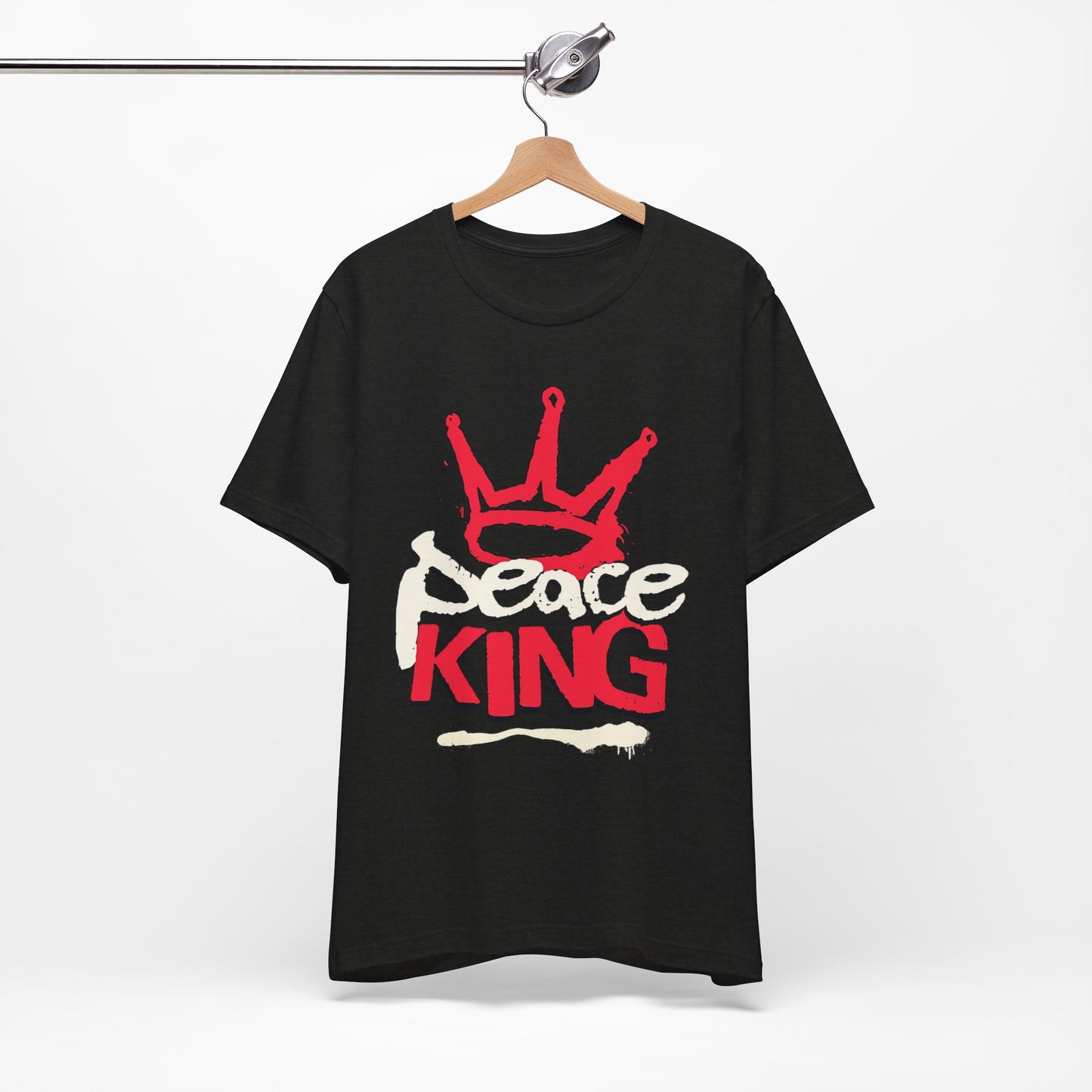 Peace King T-Shirt — Streetwear Graphic Tee with Red Crown Design