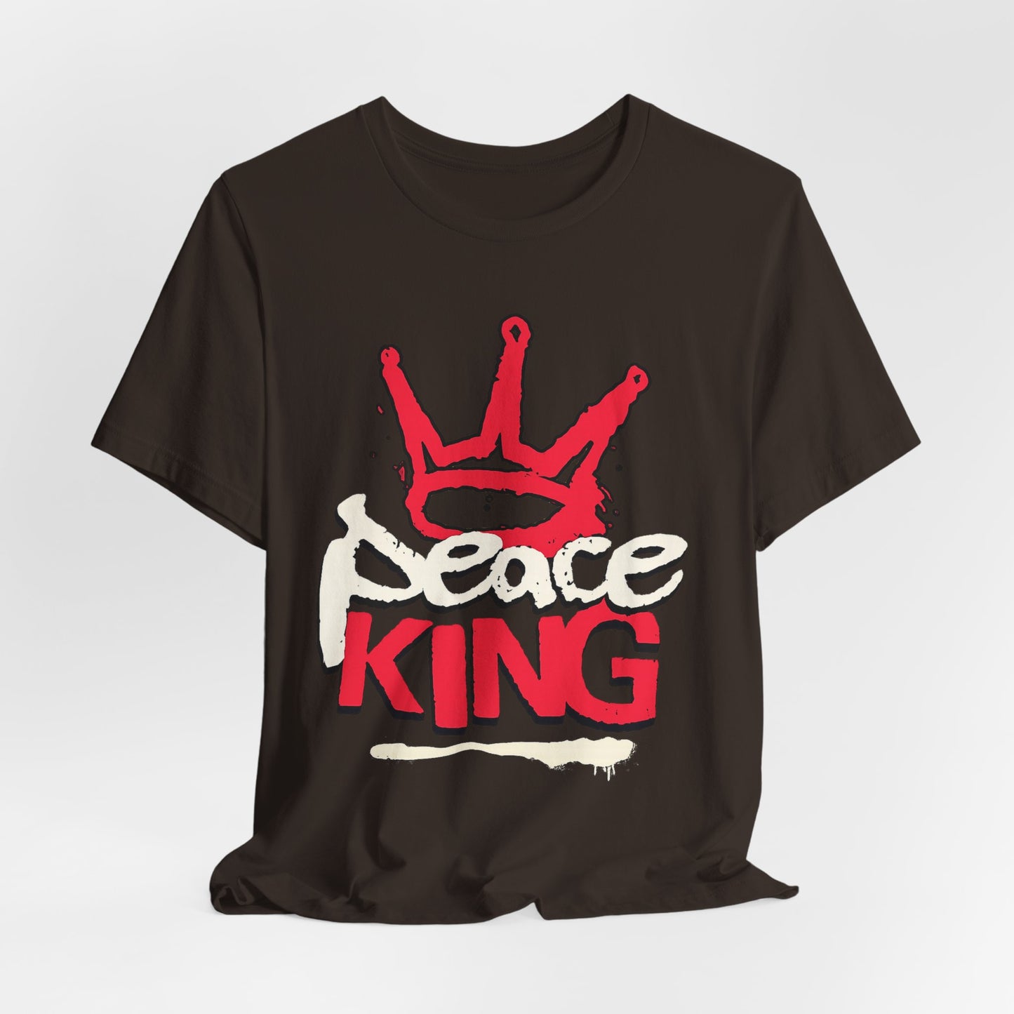 Peace King T-Shirt — Streetwear Graphic Tee with Red Crown Design