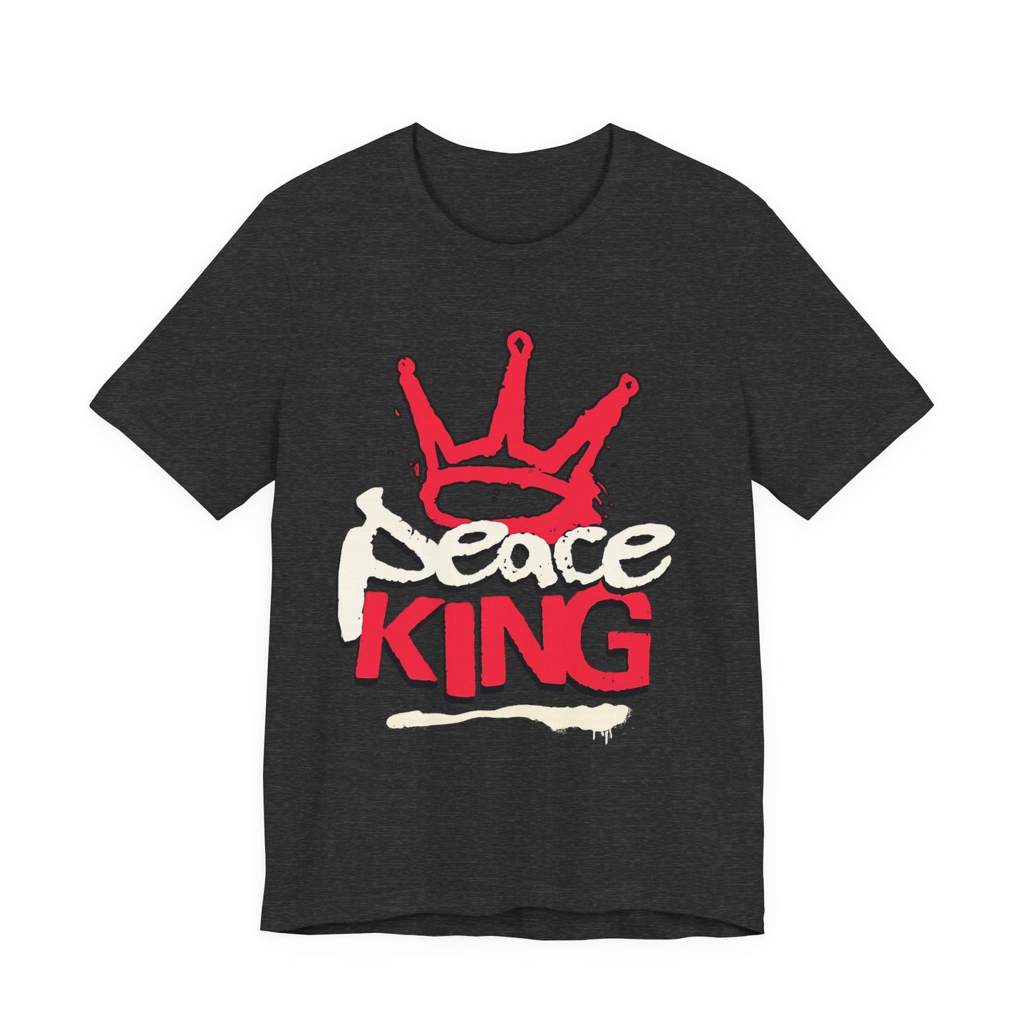 Peace King T-Shirt — Streetwear Graphic Tee with Red Crown Design