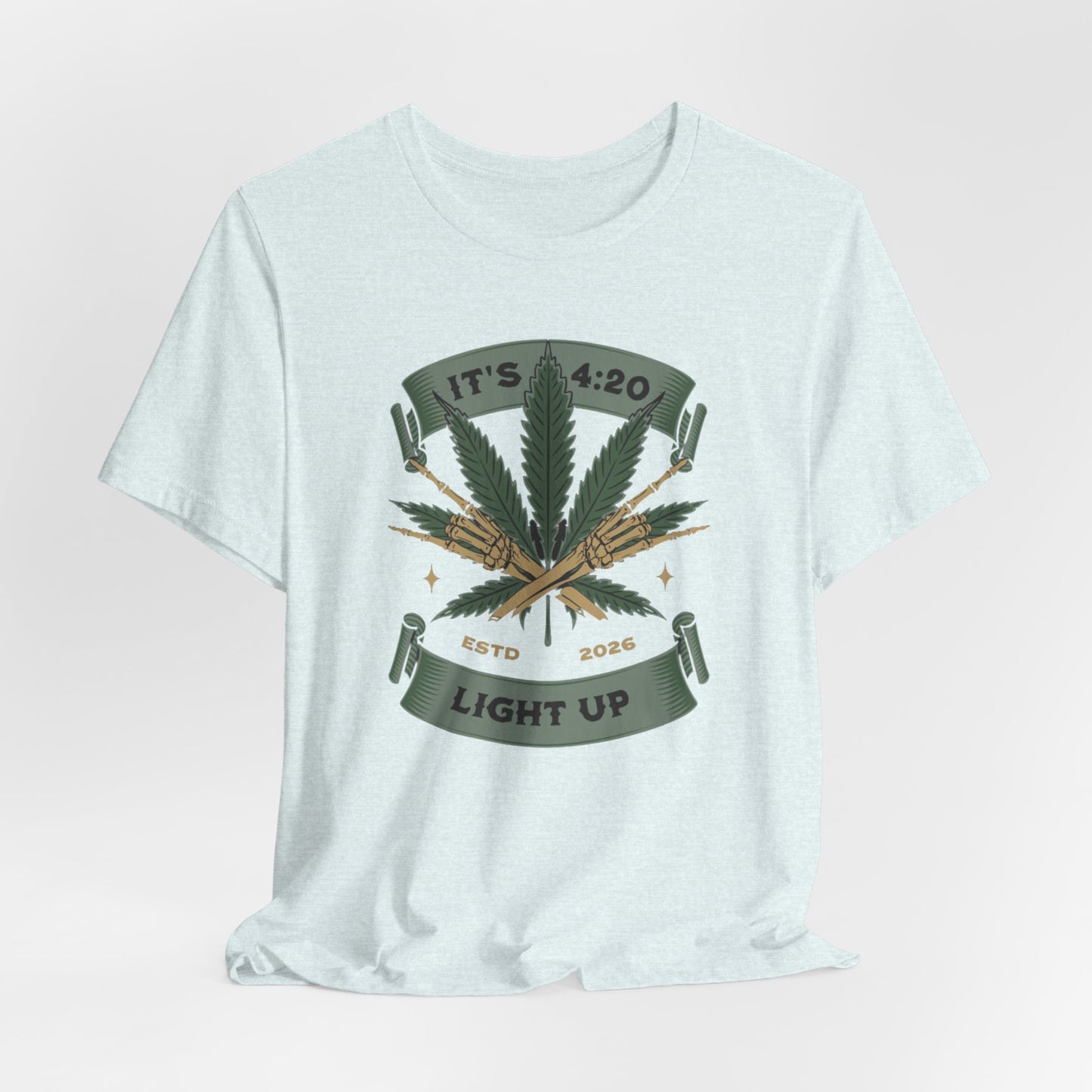420 Light Up Tee – Cannabis Leaf Graphic T-Shirt